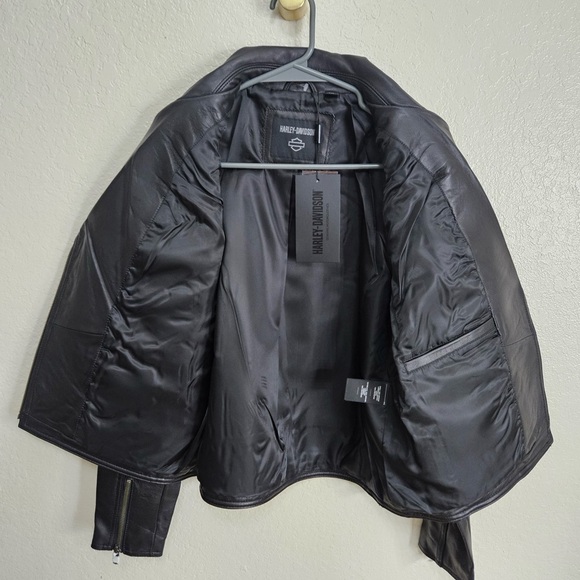 New Harley Davidson craftsmanship black leather jacket size S - Picture 7 of 7